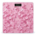 Pink Ribbon Pattern Scale for Body Weight Anti-Slip Tempered Glass Digital Bathroom Scales Clear LCD Display Weighing Scale Safe Rounded Corners Smart Scales