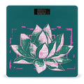 Lotus Flower Namaste Scale for Body Weight Anti-Slip Tempered Glass Digital Bathroom Scales Clear LCD Display Weighing Scale Safe Rounded Corners Smart Scales
