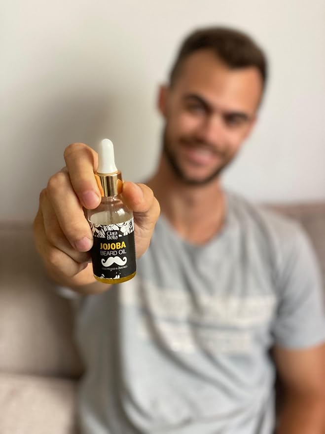 Jojoba Beard Oil for Men – 3 Pack | 100% Pure Organic Unscented &amp Soothing | Softens Coarse Beard &amp Mustache Hair | 1 fl oz Each (30ml) | Great for Gifting – Split into 3 Individual Gifts