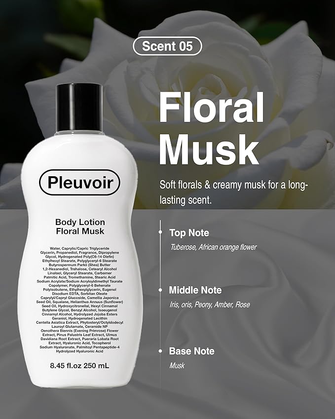 Pleuvoir Body Cleanser Floral Musk Body Lotion Floral Musk