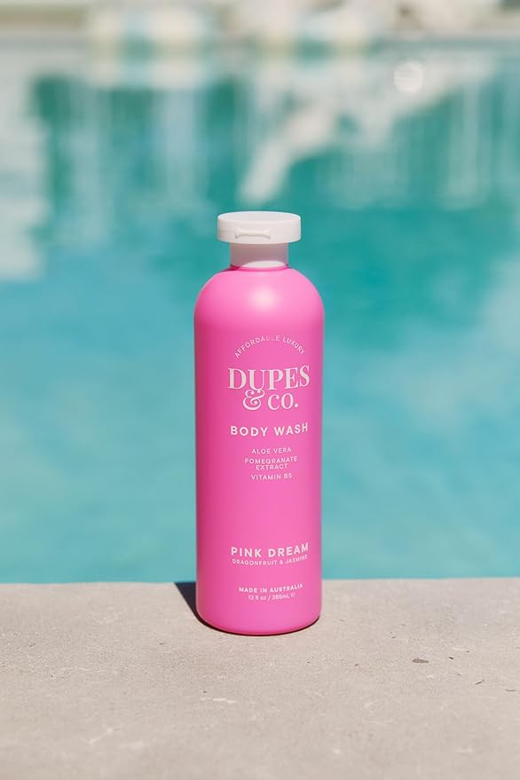 Dupes &amp Co. Pink Dream Body Wash – 13 fl oz – Nourishing Aloe Vera Pomegranate Extract &amp Vitamin B5 – Cleanses &amp Hydrates – Made in Australia