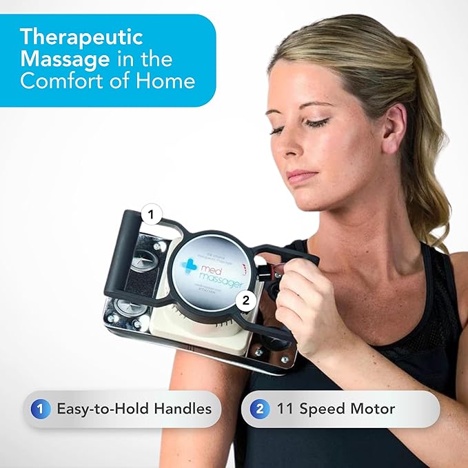 MedMassager Body Massager Plus | Deep Tissue Massage Therapy Unit Dual Speed Portable Relaxation &amp Relief - Reduces Pain &amp Improves Circulation MMB05