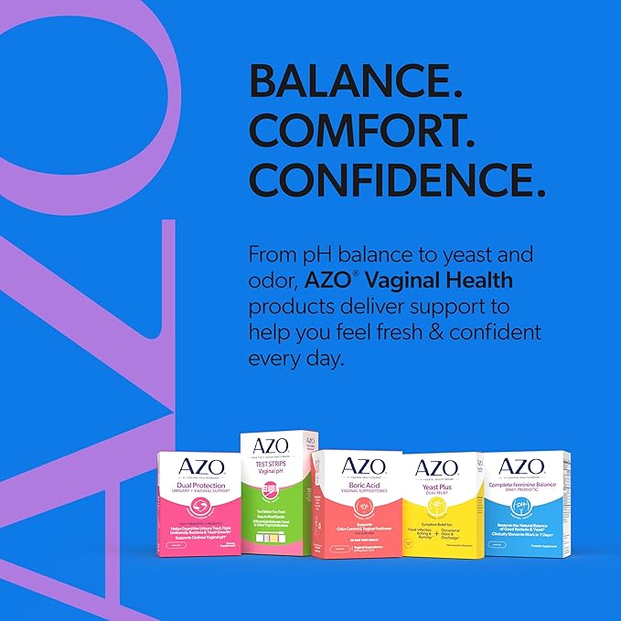 AZO Complete Feminine Balance Daily Vaginal Probiotics for Women Clinically Proven to Help Protect Vaginal Health Helps balance pH and yeast 60 Count