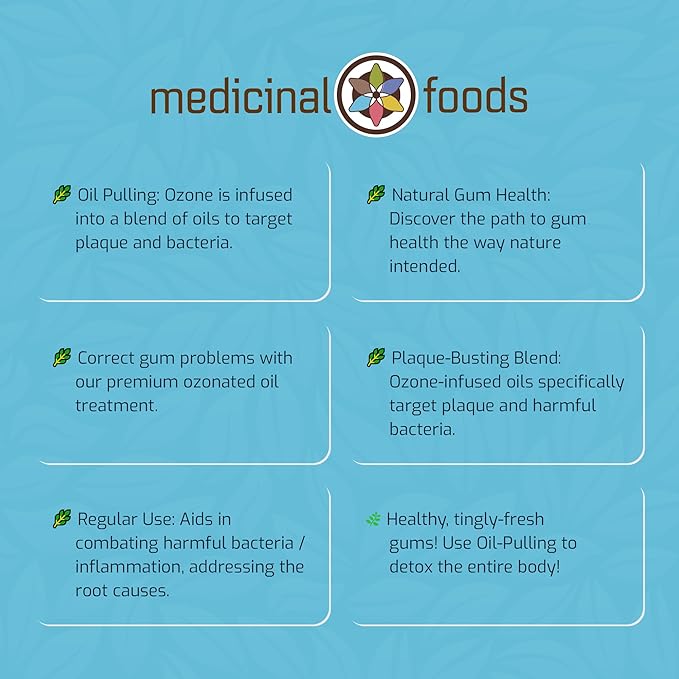 Medicinal Foods Gumtite Ozonated Mouthwash Oil | Natural Treatment for Gum Health | Oral Care | Gum Inflammation Relief | Plaque Prevention | Fight Bad Breath | Gum Repair &amp Dental Health
