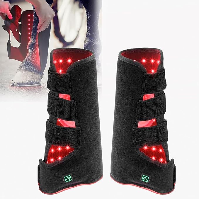 LED Red Light Therapy Device for Horse Muscle Recovery and Leg Pain Relief with Portable Near Infrared Therapy Wrap for Deep Light Treatment