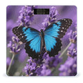 Color Blue Butterfly Scale for Body Weight Sturdy Tempered Glass Weighing Scales with LCD Display Accurate Digital Bathroom Scale Convenient Body Fat Smart Scales Easy Read