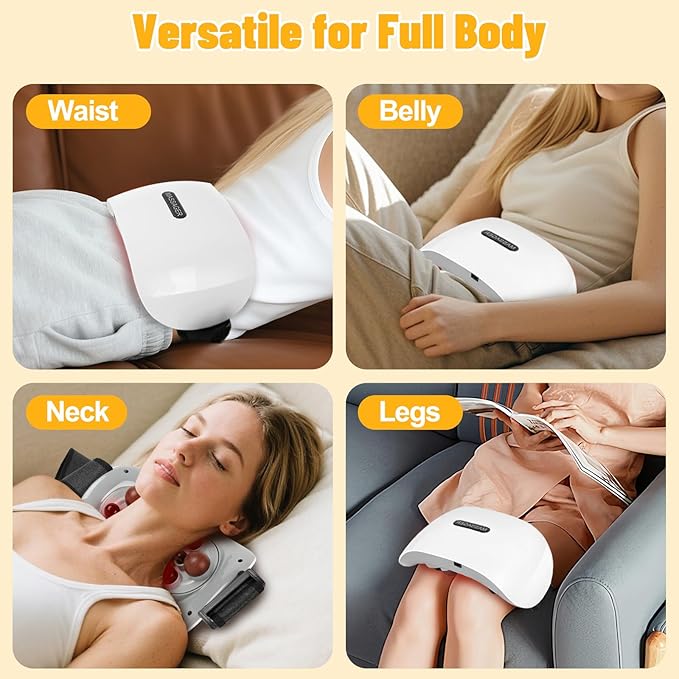 Electric Abdominal Massager Stomach Massager for Digestion Abdominal Cellulite Massage with Heat for Relieves Discomfort Caused by Bloating Constipation Stomach Pain Rechargeable 3 Modes