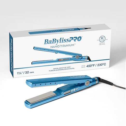 BaBylissPRO 1 1/4 Digital Ionic Flat Iron Hair Straightener Shorter Plates