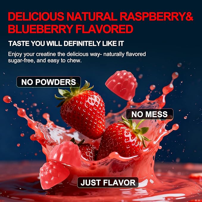 Health4All Creatine Monohydrate Gummies 5g for Men &amp Women Creatine Gummy for Strength Energy &amp Muscle Growth Support Pre-Workout Supplement - Strawberry 120 Gummy