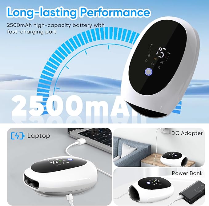 Hand Massager Heat and Compression Deep Kneading &amp Intermittent Negative Pressure Therapy 6 Modes &amp Intensities Electric Hand Massager Carpal Tunnel and Finger Joint Care