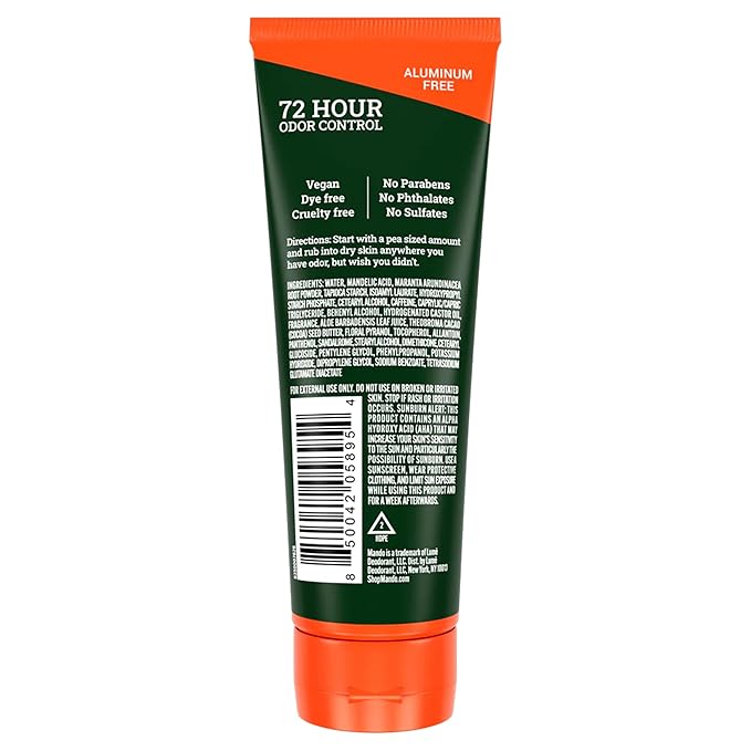 Mando Whole Body Deodorant - Men's Aluminum-Free Invisible Cream Deodorant - Clover Woods - 3.0 Oz - Pack Of 01