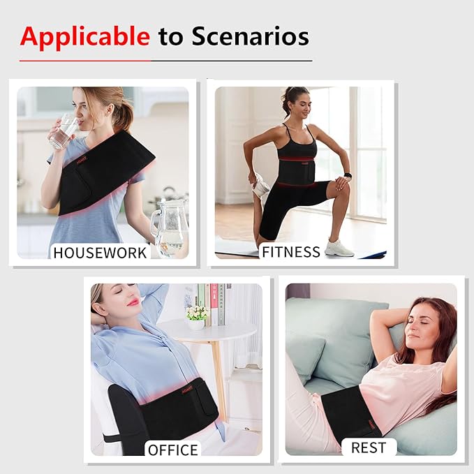 Long Red Light Therapy Belt 16 W 120 Beads Wearable Near Red Infrared Light Therapy Wrap for Body 660nm &amp 850nm Auto Timer Ideal for Shoulder Waist Back Body