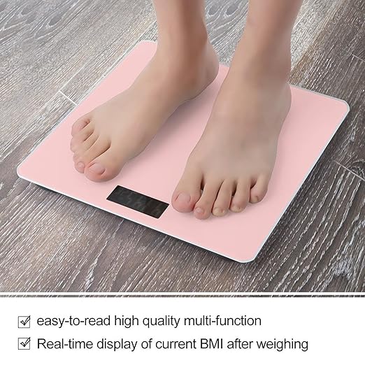 Men's Smart Scale for Body Weight Digital Bathroom Weighing Scale Automatic Switch Energy Saving Scale Pink