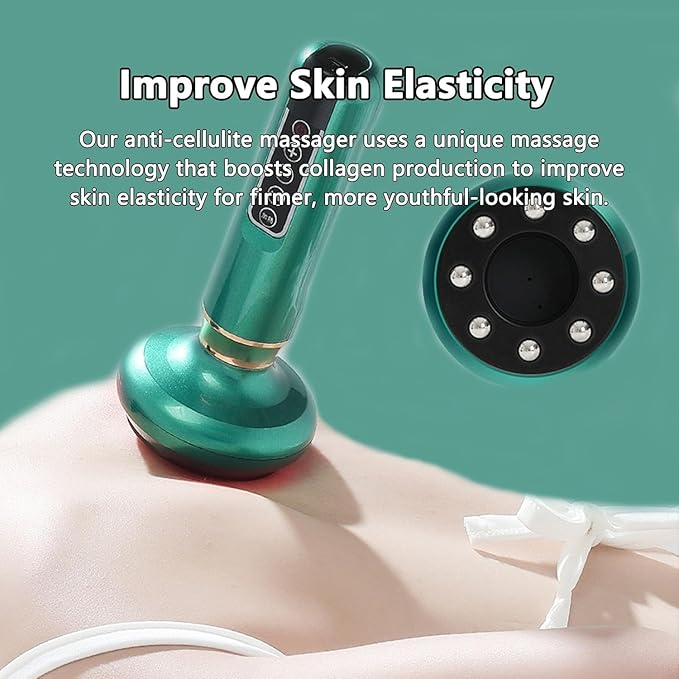 LELEBEAR Handheld Cellulite Massager 12 Levels Adjustable Massager Cordless Rechargeable Vibrating Massager for Arms Legs Back (White)