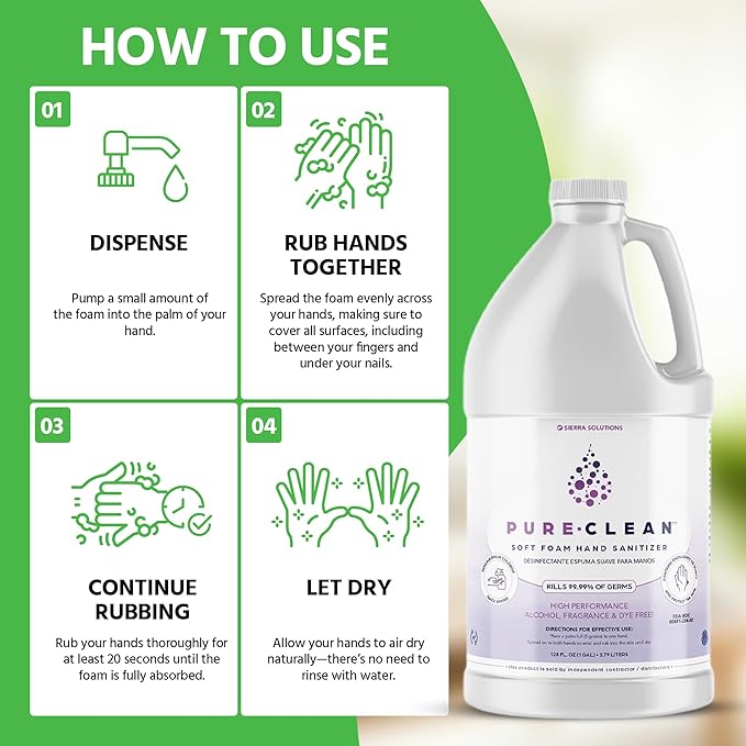 PURE•CLEAN™ BZK SOFT FOAM HAND SANITIZER (1 Gallon)