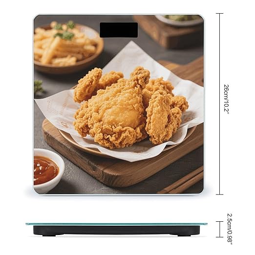 Fried Chicken Scale for Body Weight Sturdy Tempered Glass Weighing Scales with LCD Display Accurate Digital Bathroom Scale Convenient Body Fat Smart Scales Easy Read
