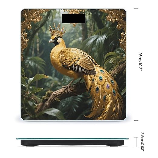 Golden Bird Bathroom Scale for Body Weight LCD Display Digital Bathroom Scale Tempered Glass Bathroom Weight Scales Fashion Smart Scales for Home Bedroom 400 Lb