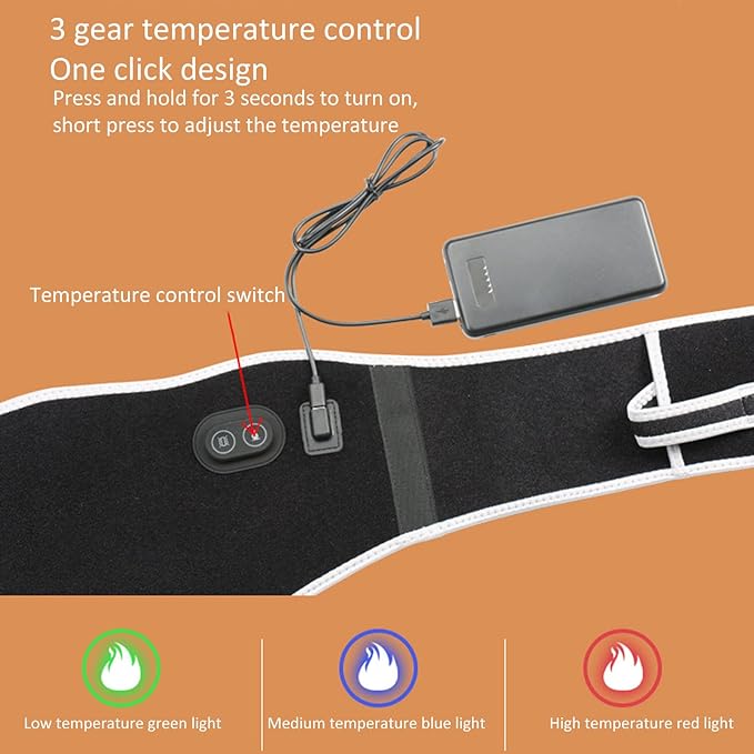 Adjust Heated Waist Belt Electric Heat Pads Fast Heating Lower Back Massager Heat Belly Wrap Belt with Vibration Massage Waist Wrap Belt Portable Heating Pad for Back Lumbar Waist
