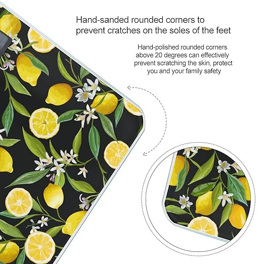 Leaves Lemon Flowers Floral Smart Square Scale with Digital Display for Bathroom Scale