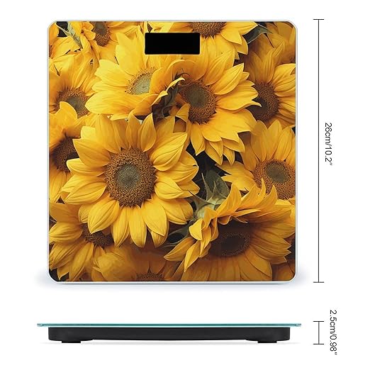 Many Sunflowers Bathroom Scale Ultra-Bright Liquid Crystal Screen Weight Scale Accurate Bathroom Body Scales for Body Weight Bathroom Pet Home Bedroom Gift-Giving