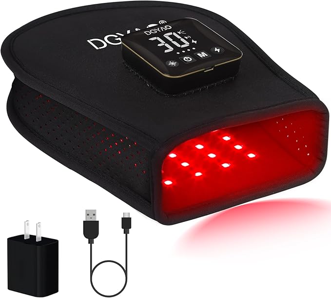 Cordless Red &amp Infrared Light Therapy for Hand Pain Relief Device with 660nm Red 850nm Infrared Light with 4000mAh Battery Portable Pad for Hands Fingers Wrist Joint Stiffness Treatment Gloves