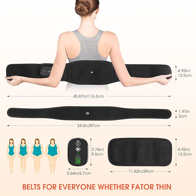 YUANBO Heated Lower Back Massager with 3 Heating &amp 3 Vibration Modes Cordless Heating Pad for Back Heated Back Brace Gifts for Family Men Women