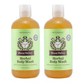 Herbal Body Wash Peppermint by Moon Valley All Natural Ingredients No Parabens Vegan Moisturizing Essential Oils Two Pack