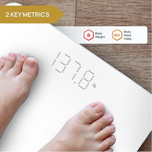 INEVIFIT Smart Bathroom Scale Highly Accurate Bluetooth Digital Bathroom Body Weight Scale Precisely Measures Weight &amp BMI for Unlimited Users