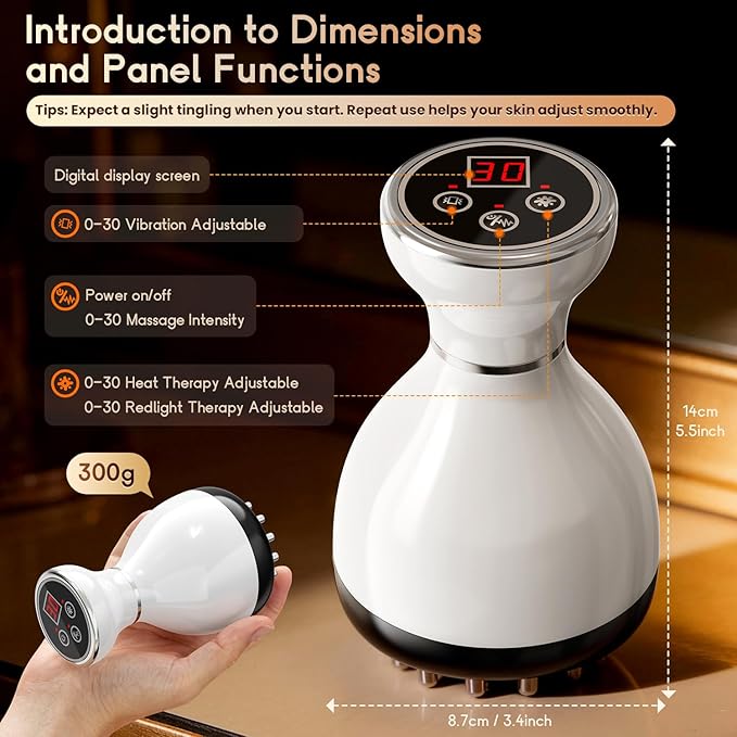 Lymphatic Drainage Massager &amp Anti Cellulite Massage Tool Helps Reduce Stretch Marks &amp Cellulite for Legs Arms &amp Belly Body Sculpting Machine with Microcurrent &amp Red-Light &amp He