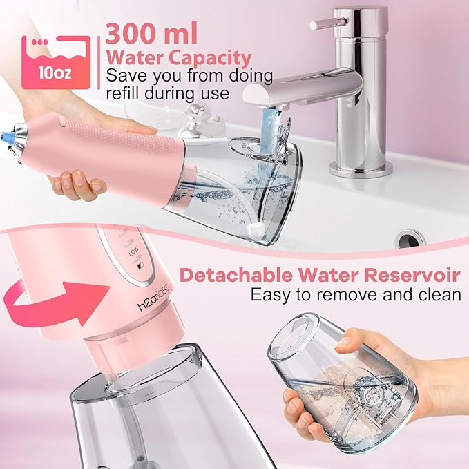 H2ofloss Portable Water Flosser and Compact Breath Freshening Tablets Set – Superior Oral Care Combo