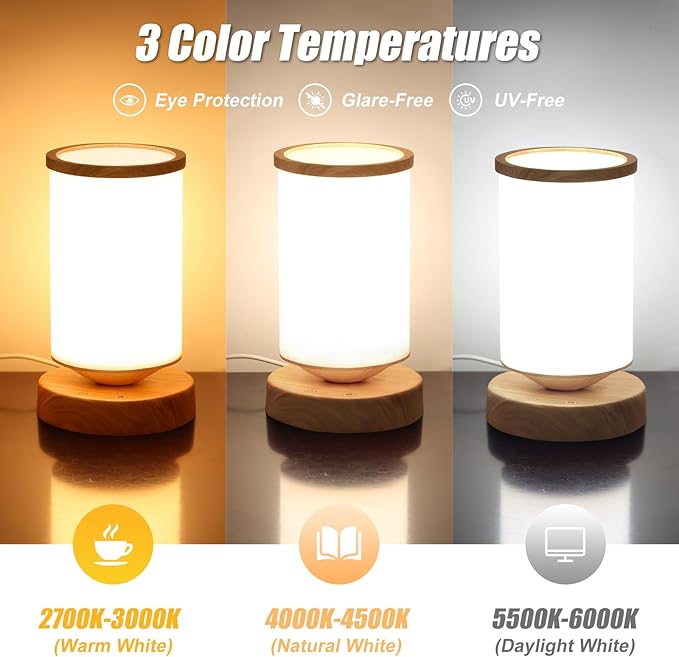 Light Therapy Lamp 10000 Lux Sunlight Lamp with Remote Control 3 Color Temperatures &amp 4 Brightness Levels Full Spectrum Light Ideal as Desk Bedside Lamp &amp Gift for Home/Office