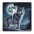 Wolf Under Moon Bathroom Scale for Body Weight Bathroom Digital Electronic Weighing Scale with Back Lit LED Display Sturdy Tempered Glass Weight Watchers Scales 400lb