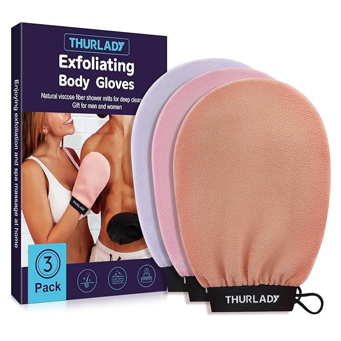 Rose Gold Safety Razor Kit with Exfoliating Gloves