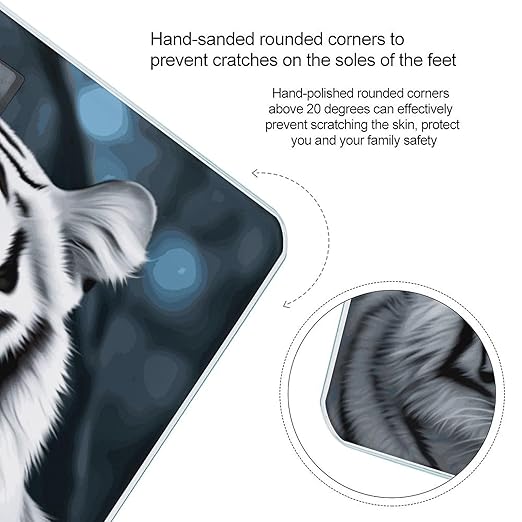 White Tiger Bathroom ScaleHighly Accurate Digital Weighing Machine for People Bright LED Display Weight Scale for The Aldult Home Use