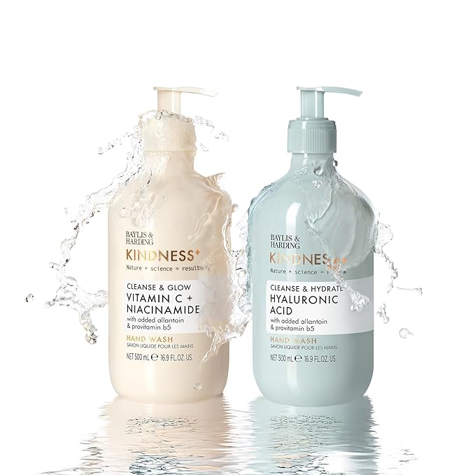 Baylis &amp Harding Kindness + Hyaluronic Acid Pear &amp Orange Blossom Fragrance 16.9 fl. oz Cleanse &amp Hydrate Hand Soap (Pack of 3) - Biodegradable Formula - Vegan Friendly