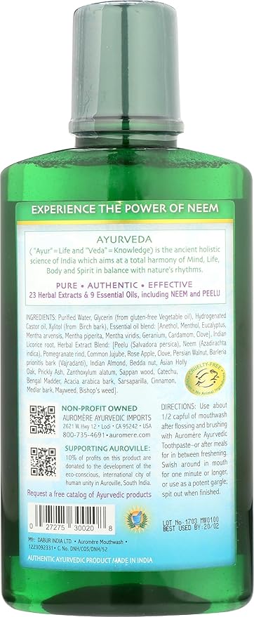 Auromere Ayurvedic Mouthwash Fluoride Free Alcohol Free 16 Fluid Ounce (Pack of 3)
