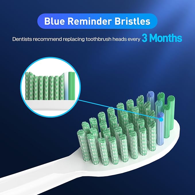 Toothbrush Replacement Heads Compatible with TAO Clean Sonic Electric Toothbrush - Daily Care Whitening Brush Heads Compatible with Taoclean White