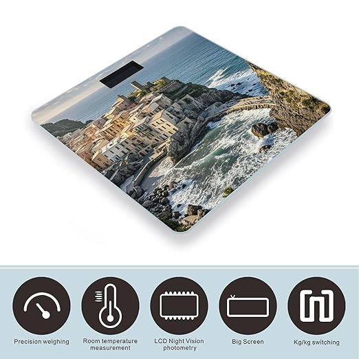 Fishing Village Scale for Body Weight Smart Scales Digital Bathroom Scale High Precision Weighing Scales with Large Display Weighing Machine for People