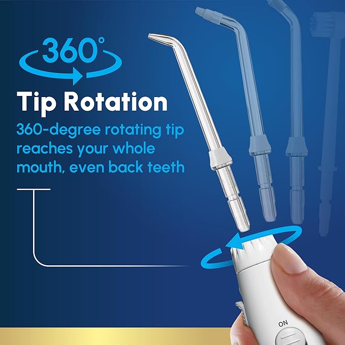 Waterpik Aquarius Water Flosser For Teeth Cleaning Gums Braces Dental Care Electric Power With 10 Settings 7 Tips For Multiple Users And Needs ADA Accepted White WP-660 Packaging May Vary