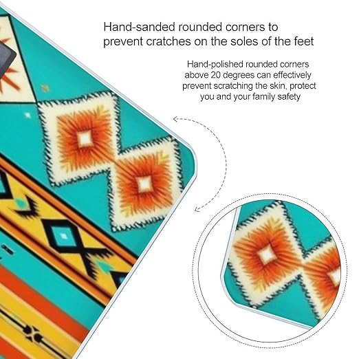 Smart Scale for Body Weight Digital Bathroom Weighing Scale Energy Saving Scale Ethnic Aztec Turquoise Geometric Indiana Western Southwest Pattern