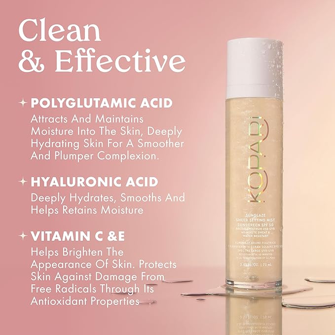 Kopari Pure Protect 100% Mineral Sunscreen Stick SPF 50+ &amp Sunglaze Sheer Setting Mist Sunscreen SPF 50