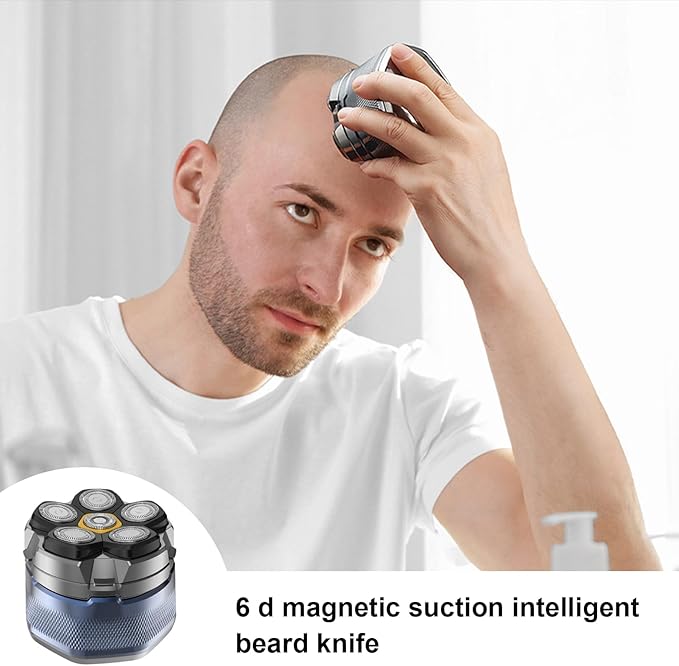 VEAREAR Head Shavers for Bald Men 6D Magnetic Ergonomic Electric Razor with LED Display IPX8 Waterproof Wet &amp Dry Use USB-C Rechargeable Hypoallergenic Skull Shaver Gift for Beloved Men