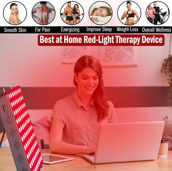 Red Light Therapy Device for Full Body &amp Face 660nm &amp 850nm Near Infrared Dual-Chip Clinical Grade LED Panel for Beautiful Skin Weight &amp Pain Management and Overall Wellness (400-Watts