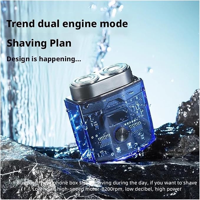 Portable Electric Shaver Fit for Men(TransparentBlack)