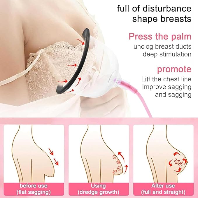 Electric Breast Massager Chest Beauty Enlargement Machine Vacuum Therapy Machine for Flat Breasts Sagging BreastsD