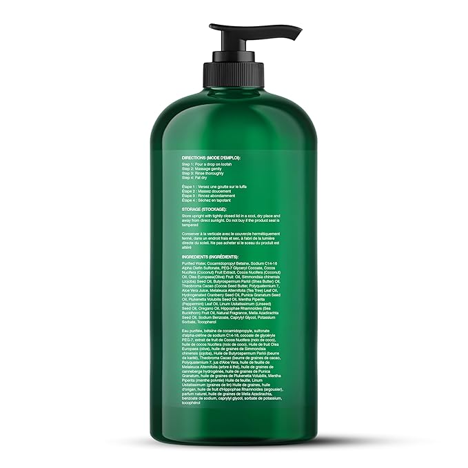 Botanic Hearth Rosemary Mint Hair Oil 2 fl oz + Tea Tree Body Wash 16 fl oz – Hair &amp Body Care Combo with Pure Tea Tree Oil – Refreshing Cleanse – Sulfate &amp Paraben Free – For Men &amp Women