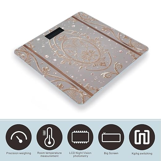 Glow in The Dark Bathroom Scale for Body Weight with High Precision Large LCD Backlight Display Digital Weighing Scale with BMI Capacity Up to 180kg
