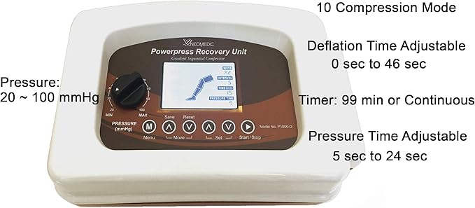 All in One POWERPRESS Recovery Boots Compression Leg Massage System w/Arm Waist &amp Waist Thigh Pants Set (Large Pair Set)