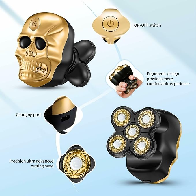 Head Shavers for Bald Men Electric shaver 6 in 1 bald 5d rotary shaver men professional body hair trimmer