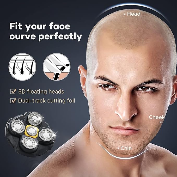 Shaver Replacement Heads Compatible with Microtouch Titanium Head Shaver for Bald Men 2 Pack